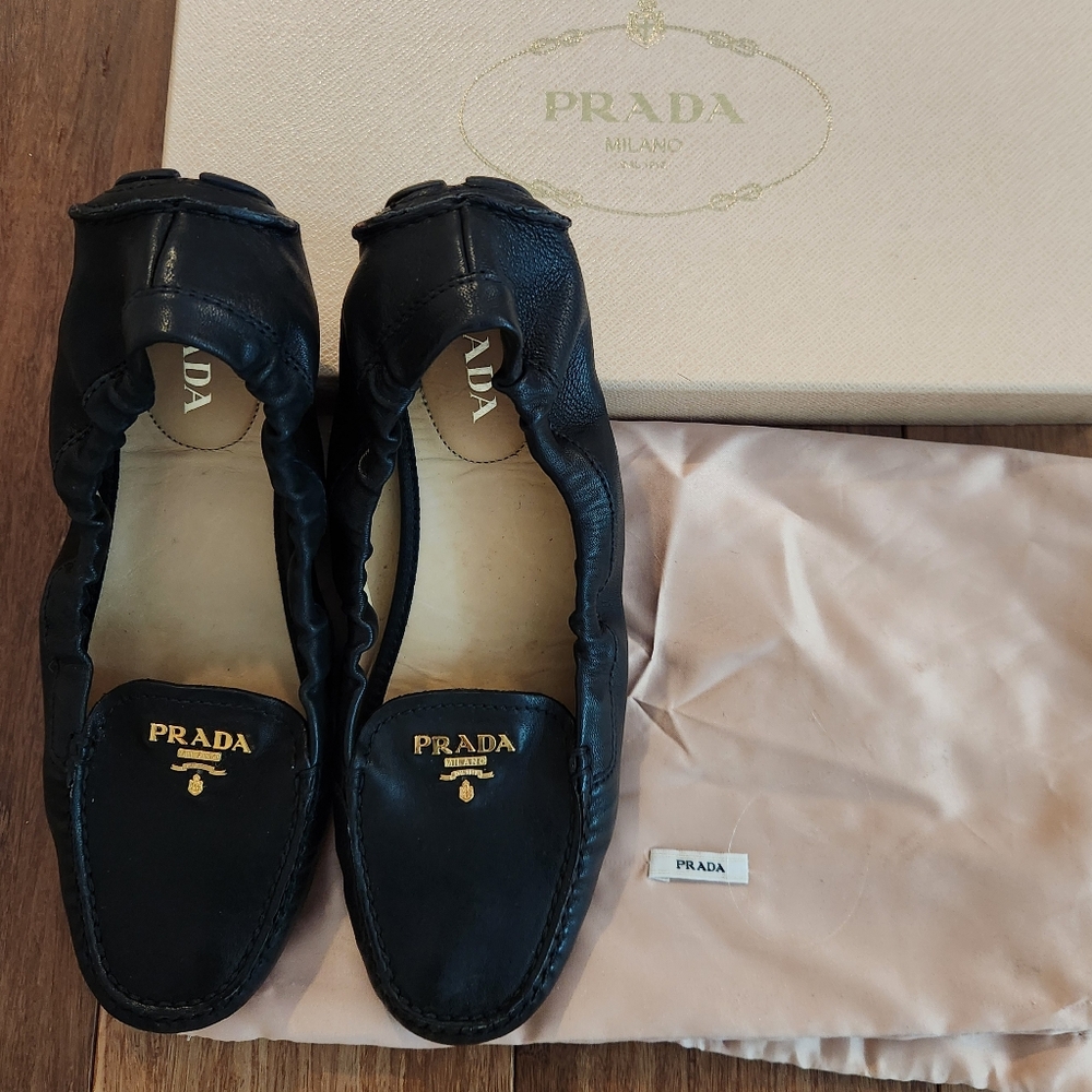 Prada Black Leather Loafers